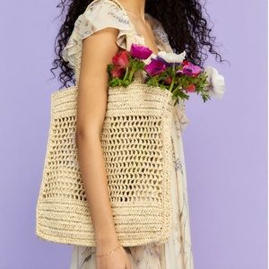 HM STRAW SHOPPER LIGHT BEIGE